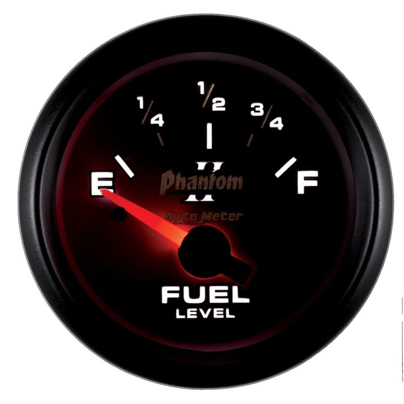 Autometer Phantom 2-1/16in 0-90 OHM Fuel Level Gauge - Burkken Auto Parts