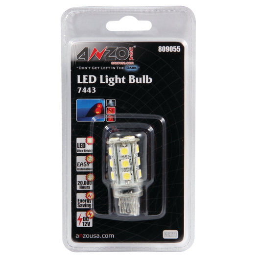 ANZO LED Bulbs Universal 7444 White - 18 LEDs 1 3/4in Tall - Burkken Auto Parts