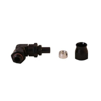 Aeromotive PTFE Hose End - AN-06 to AN-08 Hose - 90 Deg - Black Anodized - Burkken Auto Parts