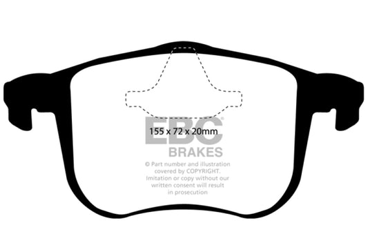 EBC 06-11 Saab 9-3 2.0 Turbo (Aero) Greenstuff Front Brake Pads - Burkken Auto Parts