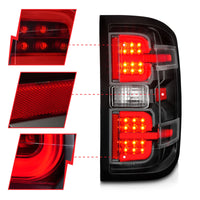 ANZO 15-19 Chevy Silverado 2500HD/3500HD (Halgn Only) LED Tail Lights w/Black Light Bar & Clear Lens - Burkken Auto Parts