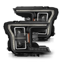AlphaRex 18-21 Ford F150 PRO-Series Projector Headlights - Black w/DRL & Seq Signal - Burkken Auto Parts