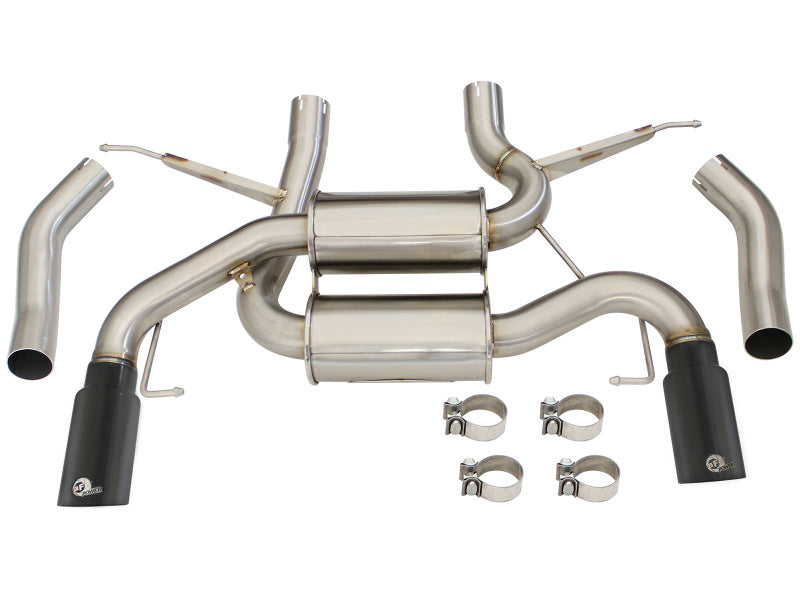 aFe MACHForce XP 2.5in Axle Back Stainless Exhaust w/ Black Tips 07-13 BMW 335i 3.0L L6 (E90/92) N55 - Burkken Auto Parts