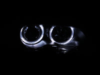ANZO 2000-2003 BMW 3 Series E46 Projector Headlights w/ Halo Black - Burkken Auto Parts