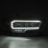 AlphaRex 16-20 Toyota Tacoma NOVA LED Projector Headlight Plank Style Alpha Black w/Activation Light - Burkken Auto Parts