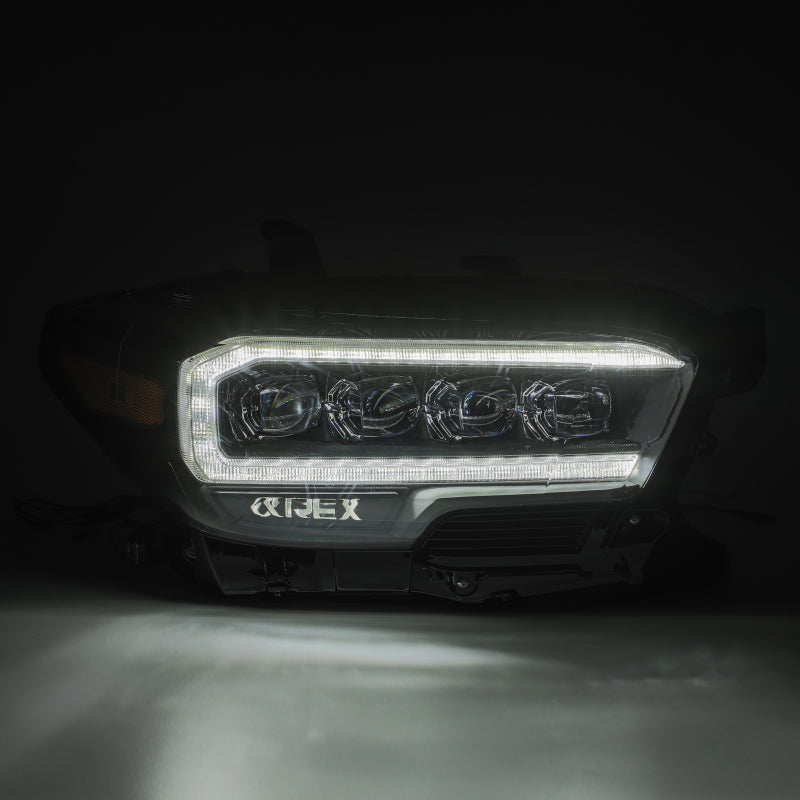 AlphaRex 16-20 Toyota Tacoma NOVA LED Projector Headlights Plank Style Chrome w/Activation Light - Burkken Auto Parts