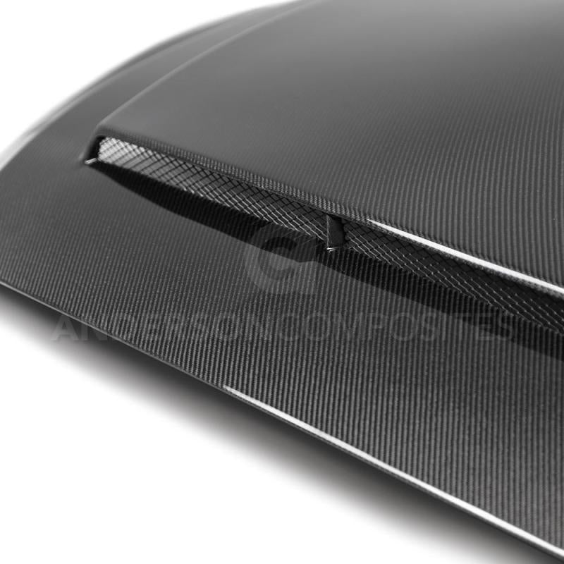 Anderson Composites 2018 Ford Mustang Super Snake Double Sided Carbon Fiber Hood - Burkken Auto Parts