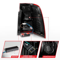 ANZO 07-17 For Expedition LED Taillights w/ Light Bar Chrome Housing Red/Clear Lens - Burkken Auto Parts