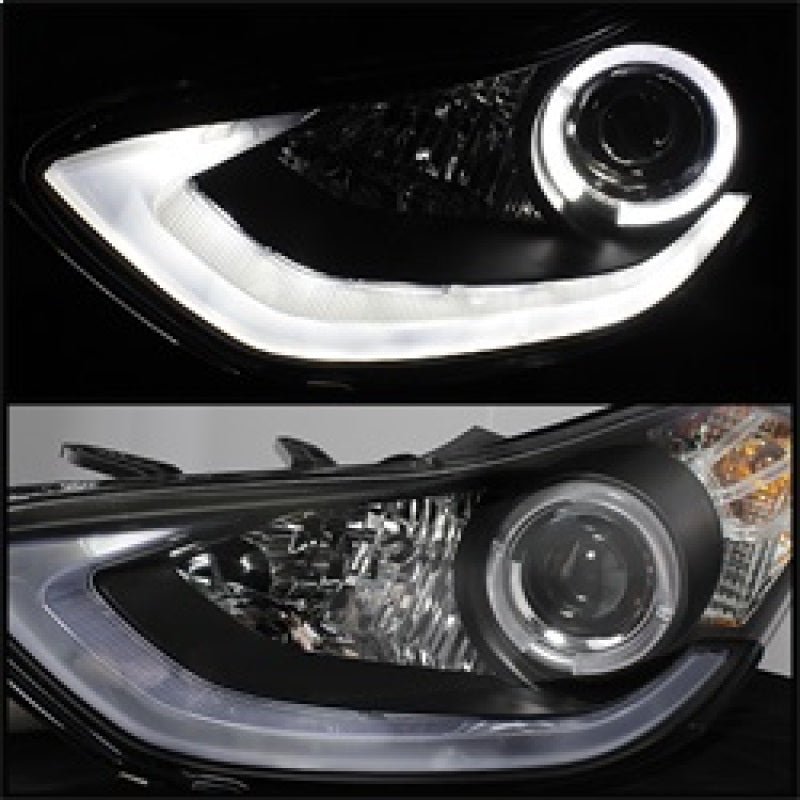 Spyder Hyundai Elantra 11-13 Projector Headlights LED Halo DRL Blk PRO-YD-HYELAN11-DRL-BK - Burkken Auto Parts