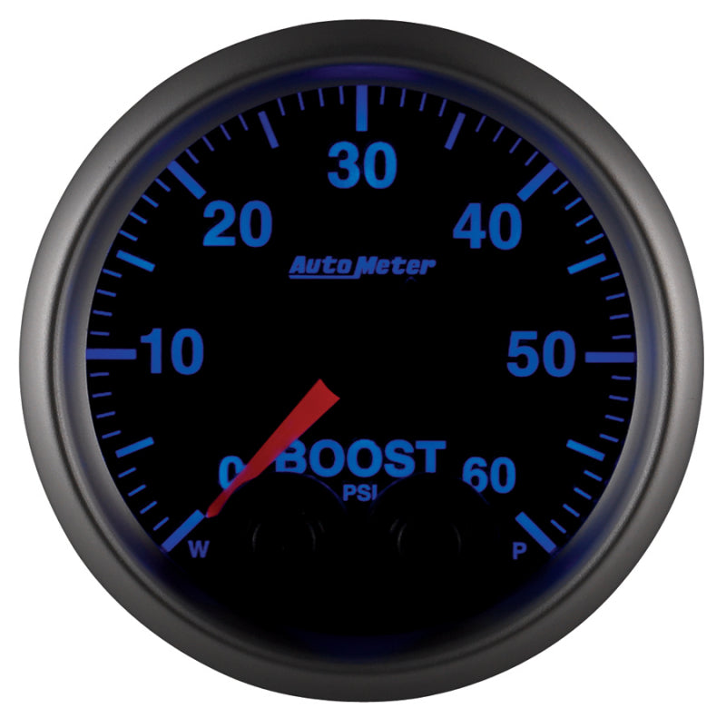 Autometer Elite 52mm 0-60 PSI Boost Peak & Warn w/ Electronic Control Gauge - Burkken Auto Parts