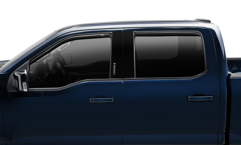 AVS 15-18 Ford F-150 Supercrew Ventvisor In-Channel Front & Rear Window Deflectors 4pc - Smoke - Burkken Auto Parts