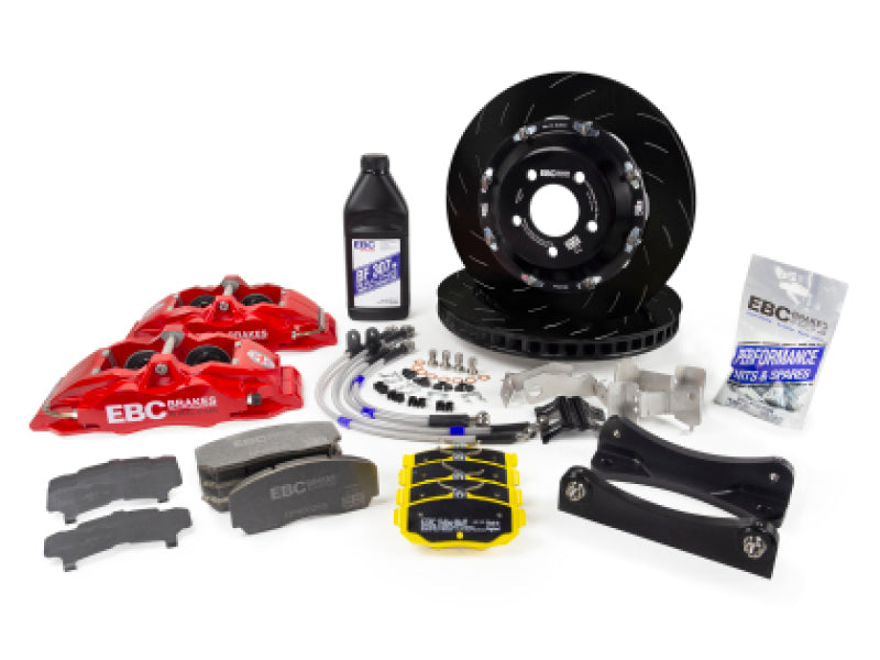 EBC Racing 2016+ Mazda MX-5 (ND) Black Apollo-4 Calipers 330mm Rotors Front Big Brake Kit - Burkken Auto Parts