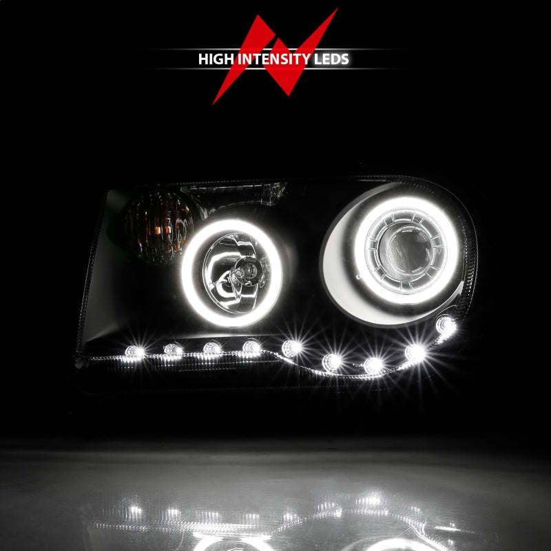 ANZO 2005-2010 Chrysler 300C Projector Headlights w/ Halo Black (CCFL) G2 - Burkken Auto Parts