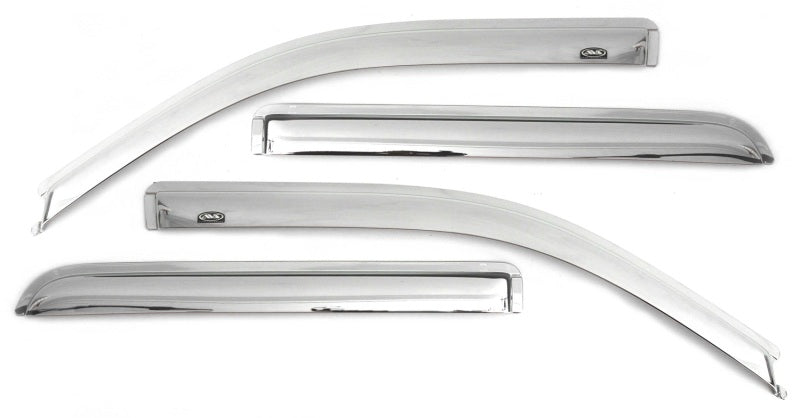 AVS 07-18 Jeep Patriot Ventvisor Outside Mount Front & Rear Window Deflectors 4pc - Chrome - Burkken Auto Parts