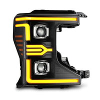 AlphaRex 20-22 Ford F-250/350/450/550 SD LUXX-Series LED Proj Headlights Bk w/Acv Light SS & SBDRL - Burkken Auto Parts