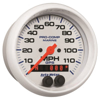 Autometer Gauge GPS Speedometer 3-3/8in 120 MPH Marine White Gauge - Burkken Auto Parts