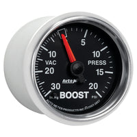 Autometer GS 52mm 30 in Hg/20 psi Mechanical Vacuum/Boost Gauge - Burkken Auto Parts