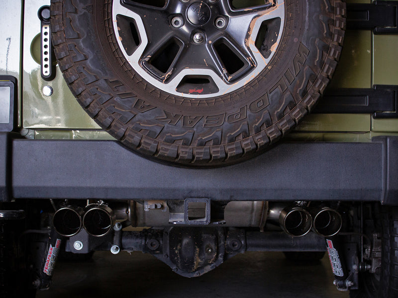 aFe Rebel Series 2.5in 409 SS Axle-Back Exhaust System Black 07-18 Jeep Wrangler (JK) V6-3.6L/3.8L - Burkken Auto Parts