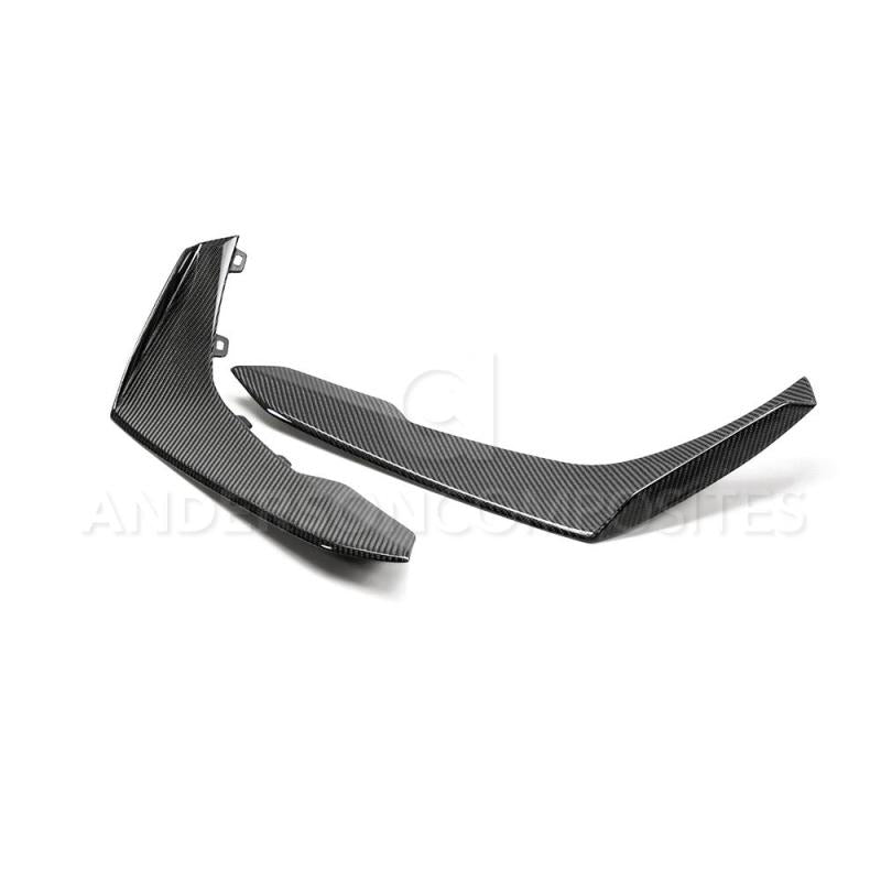 Anderson Composites 17-18 Chevy Camaro ZL1 1LE Type-LE Carbon Fiber Front Bumper Canards - Burkken Auto Parts