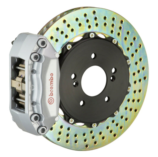 Brembo 05-10 Jetta Front GT BBK 4 Piston Cast 2pc 328x28 2pc Rotor Drilled-Silver - Burkken Auto Parts