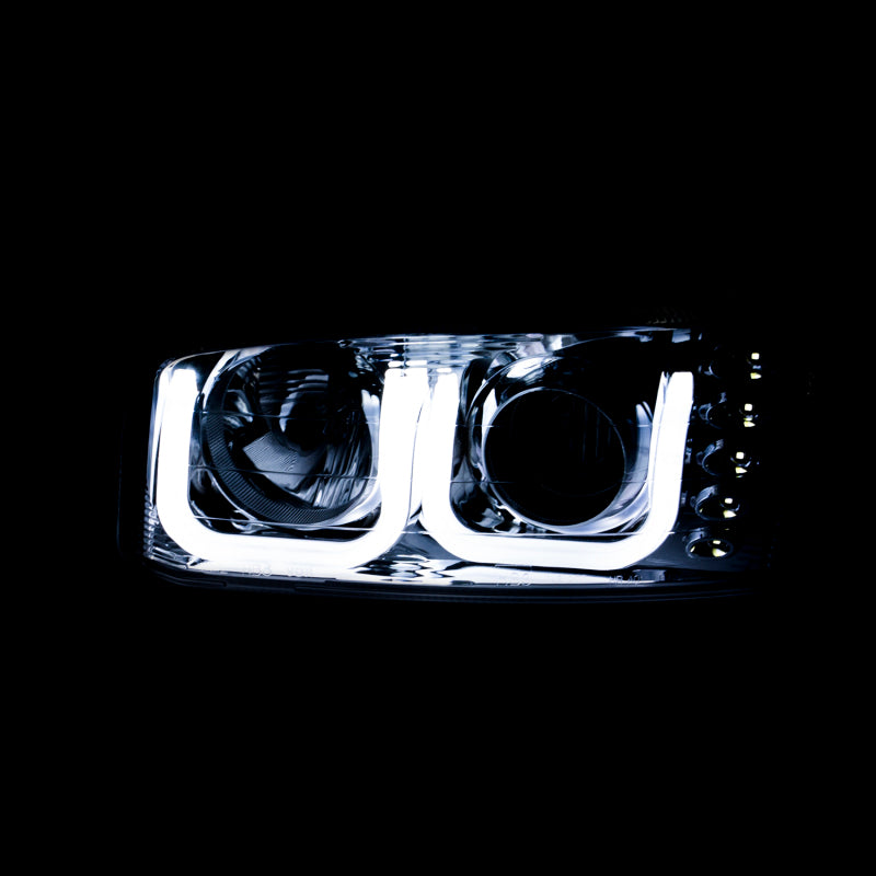 ANZO 1999-2006 GMC Sierra 1500 Projector Headlights w/ U-Bar Black - Burkken Auto Parts