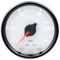 Autometer Spek-Pro Gauge Fuel Press 2 1/16in 30psi Stepper Motor W/Peak & Warn Wht/Blk - Burkken Auto Parts