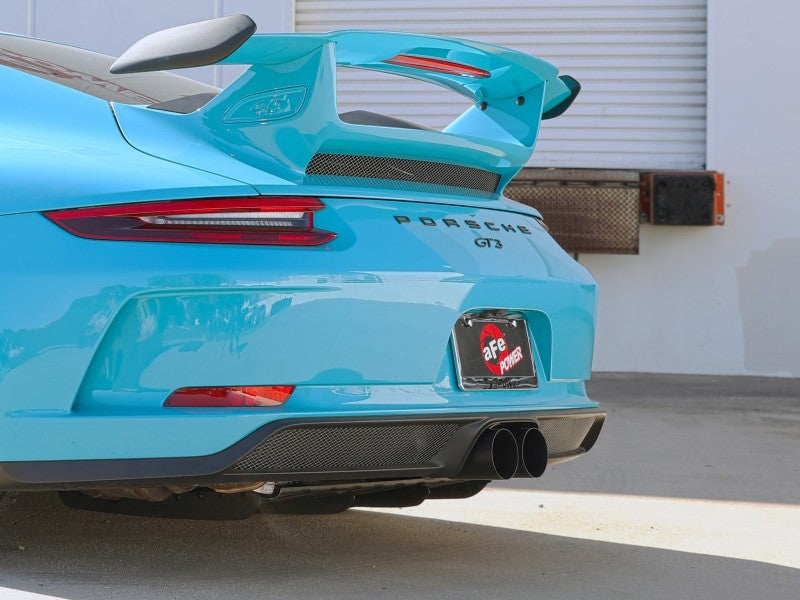 afe 14-16 Porsche 911 GT3 991.1 H6 3.8L MACH Force-Xp 304 SS Cat-Back Exhaust System w/ Black Tips - Burkken Auto Parts