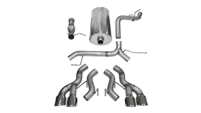 Corsa 2012-2014 Cadillac Escalade DUB 6.2L V8 Polished Sport Cat-Back Exhaust - Burkken Auto Parts