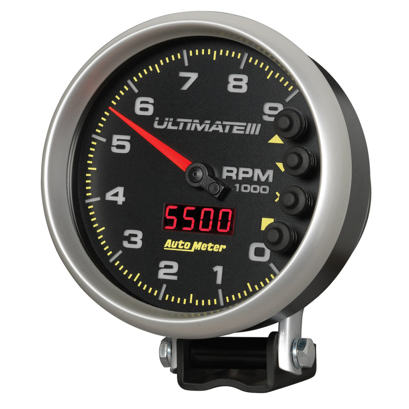 Autometer 5 inch Ultimate III Playback Tachometer 9000 RPM - Black - Burkken Auto Parts