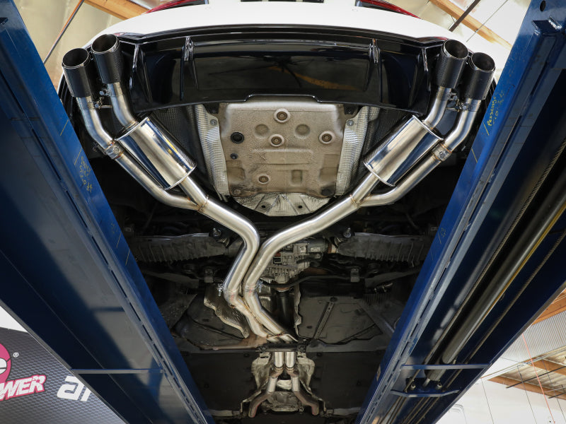 aFe 18-20 Audi RS5 Coupe MACH Force-Xp 3in to 2.5in 304 SS Axle-Back Exhaust System-Quad Carbon Tips - Burkken Auto Parts