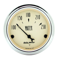 Autometer 2-1/16 inch Electric Water Temperature 250 Deg F Antique Beige Gauge - Burkken Auto Parts