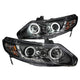 ANZO 2006-2011 Honda Civic Projector Headlights w/ Halo Black (CCFL) - Burkken Auto Parts