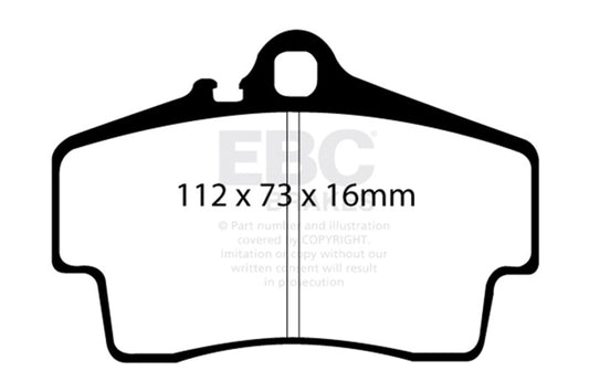 EBC 98-05 Porsche 911 (996) (Cast Iron Rotor only) 3.4 Carrera 2 Yellowstuff Rear Brake Pads