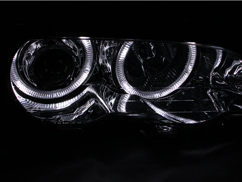 ANZO 2000-2003 BMW 3 Series E46 Projector Headlights w/ Halo Chrome - Burkken Auto Parts