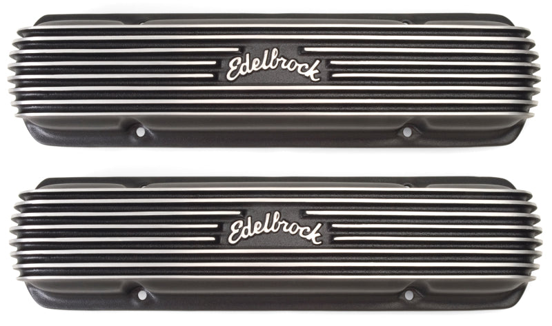 Edelbrock Valve Cover Classic Series Pontiac 1962-1979 301-455 CI V8 Black - Burkken Auto Parts