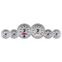 Autometer Pro-Cycle Gauge Kit 6 Pc. Kit 3 3/8in & 2 1/16in Bagger White - Burkken Auto Parts