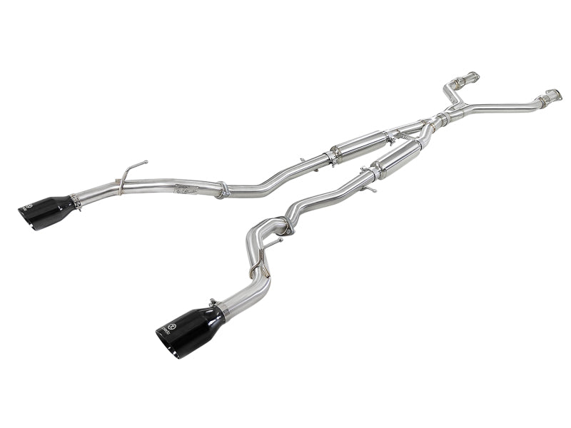 aFe Takeda 2.5in 304 SS Cat-Back Exhaust System w/ Black Tips 16-18 Infiniti Q50 V6-3.0L (tt) - Burkken Auto Parts