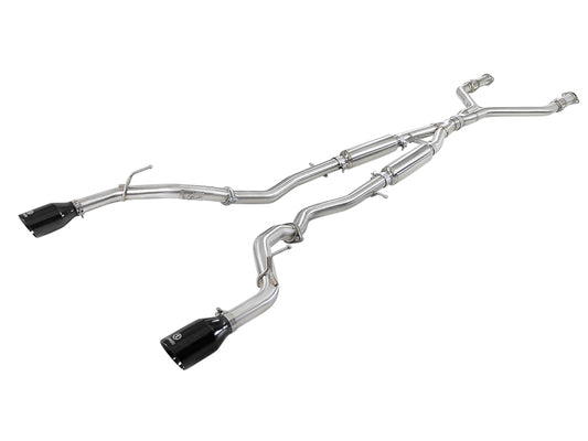aFe POWER Takeda 2.5in 304 SS CB Exhaust w/ Black Tips 17-19 Infiniti Q60 V6-3.0L (tt) - Burkken Auto Parts