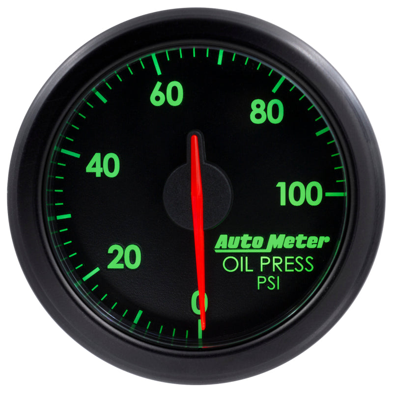 Autometer Airdrive 2-1/6in Oil Pressure Gauge 0-100 PSI - Black - Burkken Auto Parts