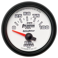 Autometer Phantom II 52mm Short Sweep Electronic 0-100psi Oil Pressure Gauge - Burkken Auto Parts