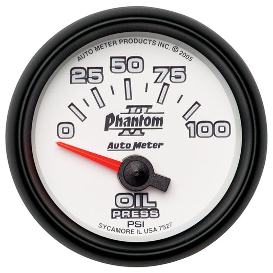Autometer Phantom II 52mm Short Sweep Electronic 0-100psi Oil Pressure Gauge - Burkken Auto Parts