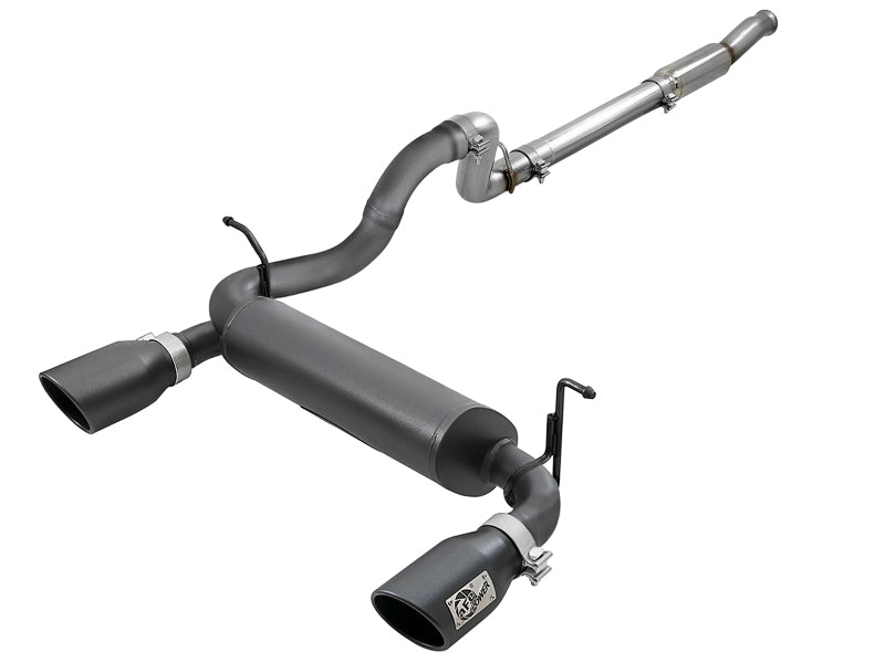 aFe Rebel Series 409 Stainless Steel Cat-Back Exhaust 18-21 Jeep Wrangler JL 2.0L (t) - Black Tip - Burkken Auto Parts
