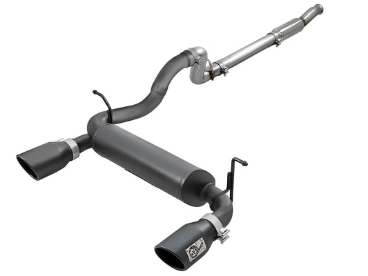 aFe Rebel Series 409 Stainless Steel Cat-Back Exhaust 18-21 Jeep Wrangler JL 2.0L (t) - Black Tip - Burkken Auto Parts