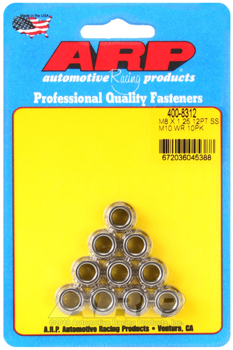 ARP M8 x 1.25 12pt SS Nut Kit - Burkken Auto Parts