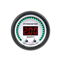 Autometer 52.4mm White Two Channel 0-2000 Degree Pyrometer (EGT) Phantom Elite Digital Gauge - Burkken Auto Parts