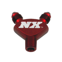 Nitrous Express 1/8NPT x 3AN x 3AN Billet Pure-Flo Y Fitting - Red - Burkken Auto Parts