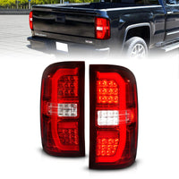 ANZO 14-18 GMC Sierra 1500 LED Taillights Red/Clear - Burkken Auto Parts