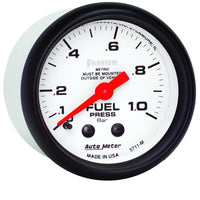Autometer Phantom 2-1/16in 0-1.0 Bar Mechanical Fuel Pressure Gauge - Burkken Auto Parts