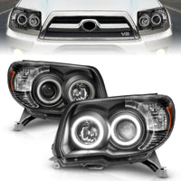 ANZO 2006-2009 Toyota 4Runner Projector Headlights w/ Halo Black - Burkken Auto Parts