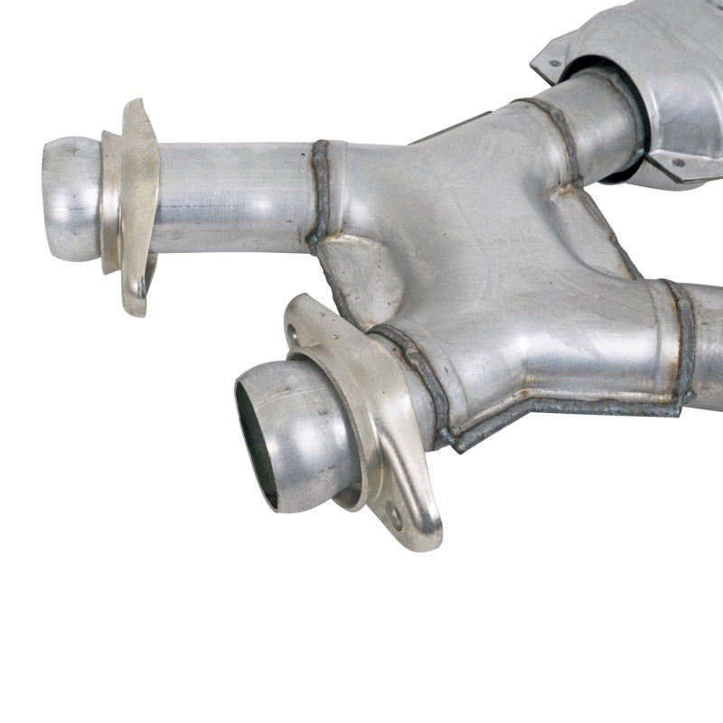 BBK 79-93 Mustang 5.0 Short Mid X Pipe w Catalytic Converters 2-1/2 For Automatic Long Tube Headers - Burkken Auto Parts
